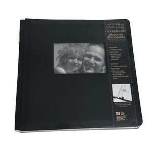 Westrim 12x12 Black Strap Hinge Scrapbook Album w/ Photo Window Expandable NIP